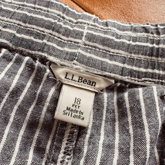L.L. Bean Linen Capris - blue/white striped - Size 18P - Picture 4 of 5